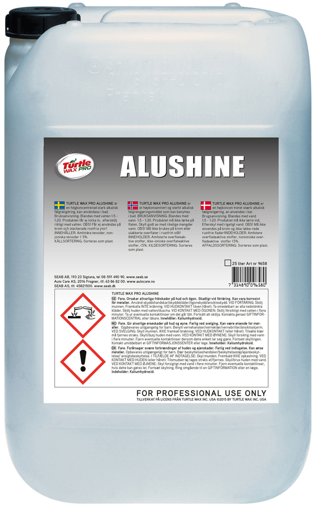 Turtle Wax Pro Alushine – Alkalisk avfettning Dunk 25 l
