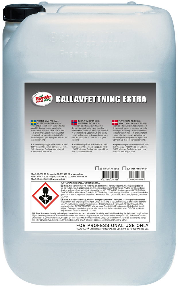 Turtle Wax Pro Extra – Kallavfettning Dunk 25 l